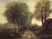 Alfred Sisley Lane near a Small Town USA oil painting reproduction